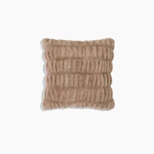 Lola Blankets Square Pillow in Toasted Almond